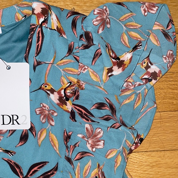 Brand New DR2 Teal Flutter-Sleeve Dress - Picture 5 of 11